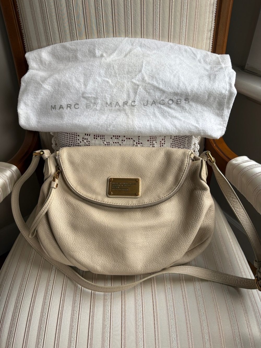 Marc By Marc Jacobs Cream Pebbled Leather Crossbody Bag - Price is firm